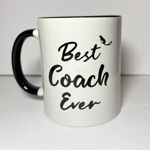 Best Coach Ever Ceramic Coffee Mug 11 Oz White Heart Inside